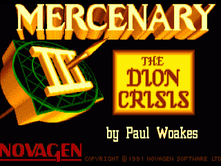 Mercenary III: The Dion Crisis title screen for Amiga